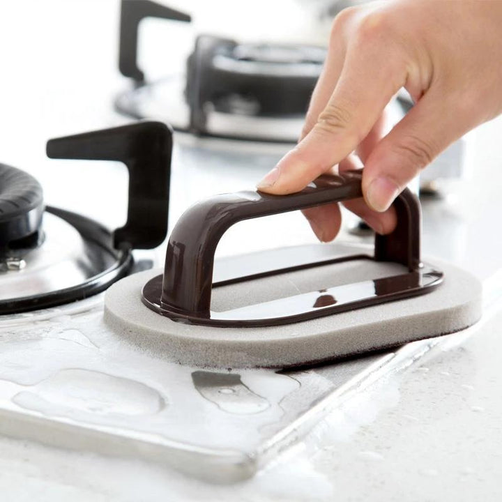 Nano ceram kitchen scrubber with integrated handle, ideal for deep cleaning