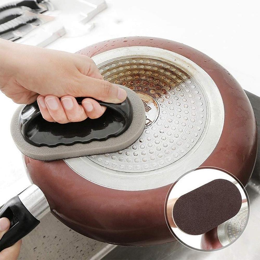 Durable multi-purpose kitchen scrubber with handle, effective stain & rust remover