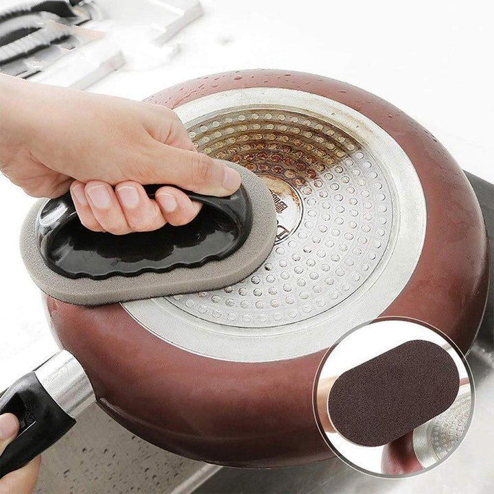 Durable multi-purpose kitchen scrubber with handle, effective stain & rust remover