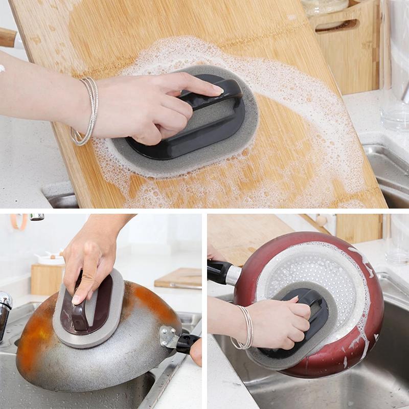Ergonomic kitchen cleaning brush for household use, nano ceram technology