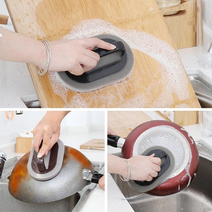 Ergonomic kitchen cleaning brush for household use, nano ceram technology