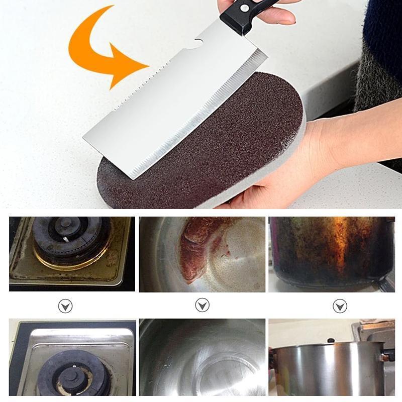 Efficient rust remover and stain scrubber for kitchen with comfortable grip