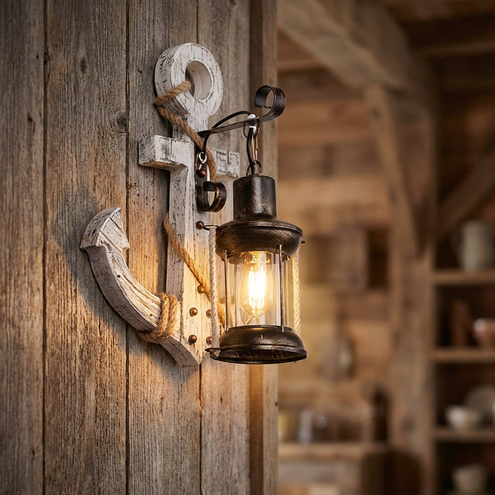 Nautical anchor wall sconce by NautiGlow, perfect for coastal home decor with LED lighting.