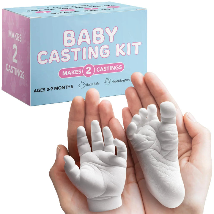 Unique baby shower gift: A newborn DIY keepsake casting kit. Create a personalized baby hand & footprint memory.