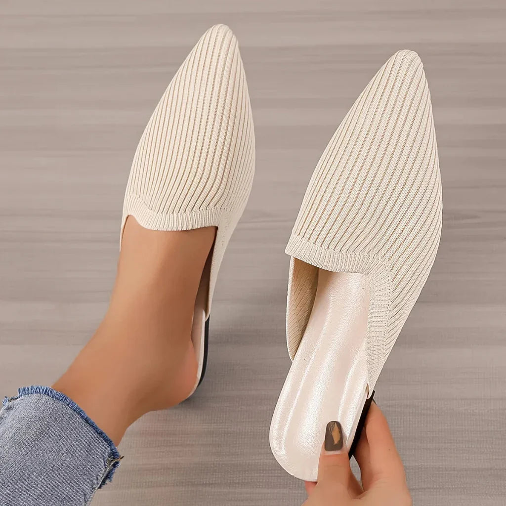 Nina women's comfortable flat mules, easy slip-on summer sandals perfect for casual everyday wear & warm weather.