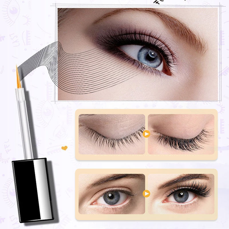 An open Nourishing Eyelash Growth Serum with wand, ready for lash lengthening and volume.