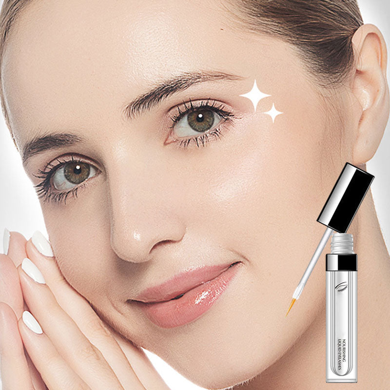 Nourishing Eyelash Growth Serum bottle on a white background, focused on lash volume.