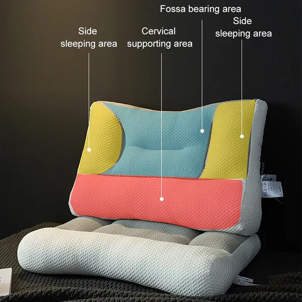 Side sleeper orthopedic neck support pillow. Offers pressure relief & spinal alignment for comfortable, pain-free sleep.