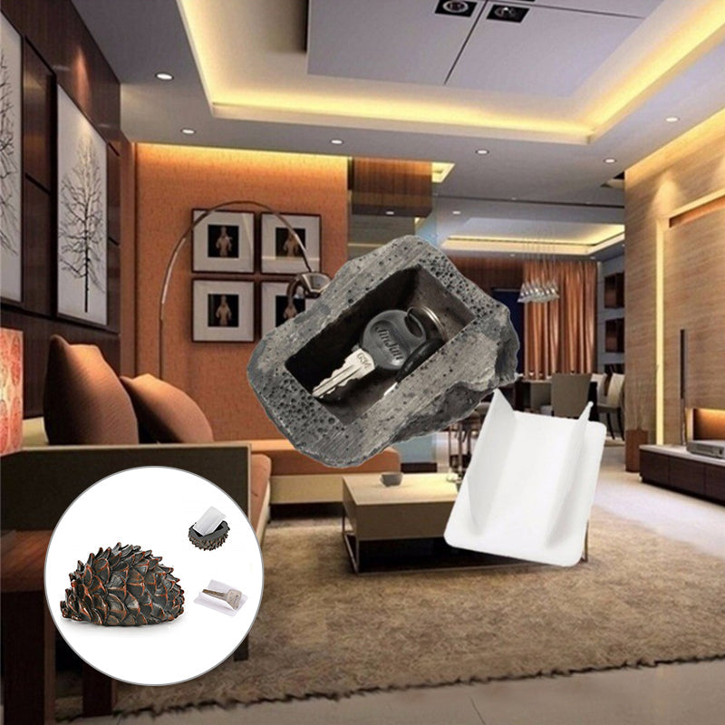 Outdoor home accessory, hidden key storage rock, practical and secure for gardens