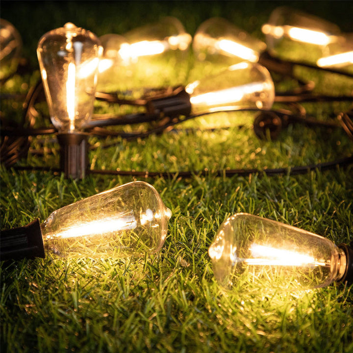 Energy-efficient LED string lights, providing bright yet gentle outdoor lighting