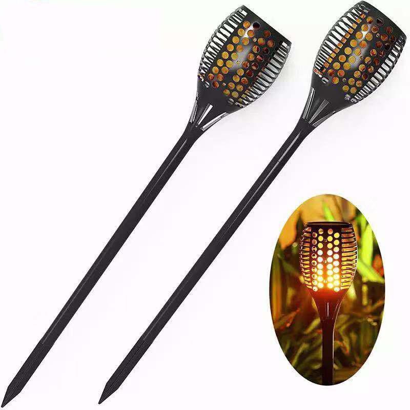 Outdoor solar dancing flame torch light, ideal for garden and patio ambiance