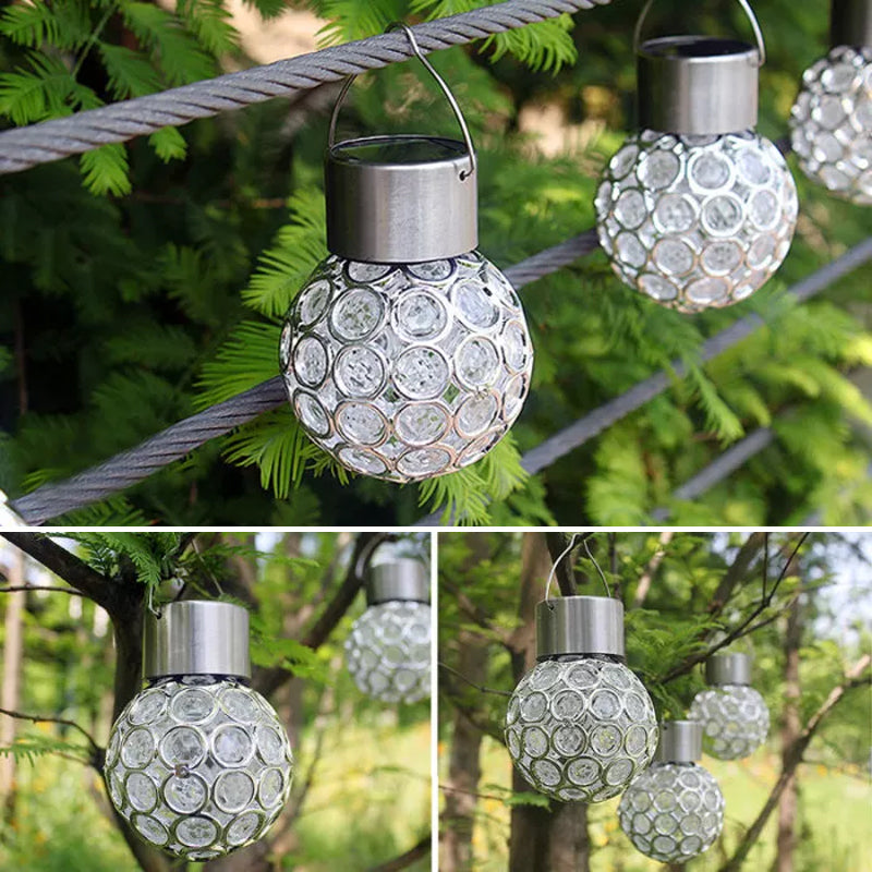 Compact outdoor solar hanging lantern, easy to install and perfect for small spaces or balconies.