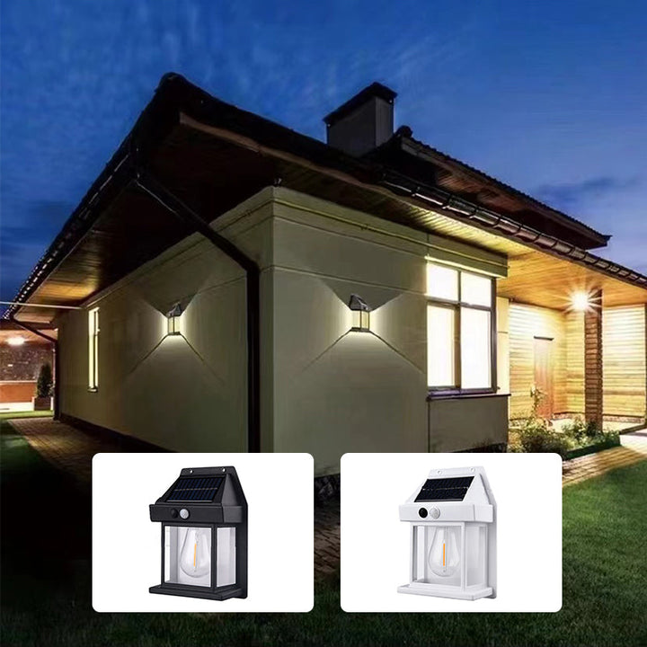 Powerful solar wall light, providing bright, energy-efficient illumination