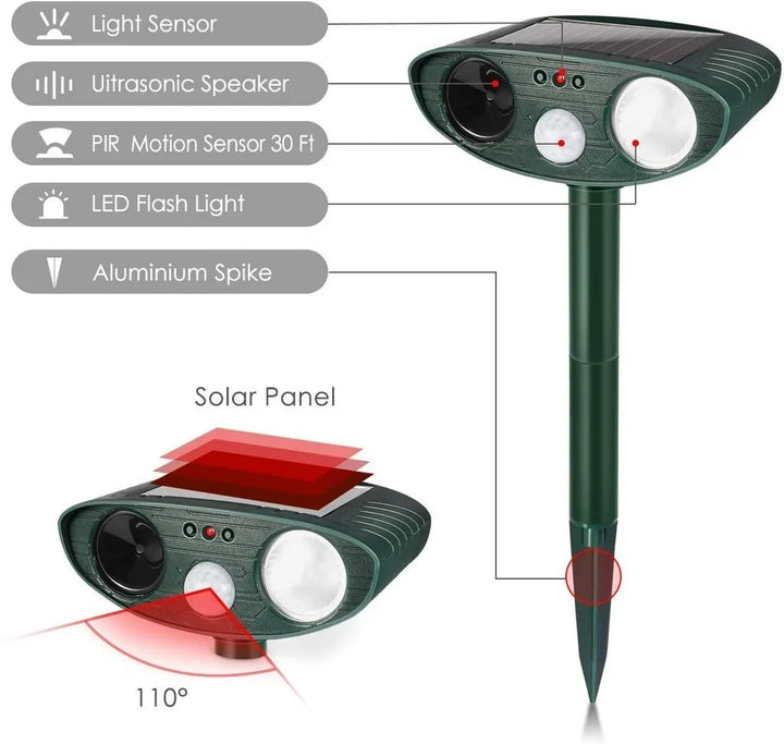 Garden pest control: a solar ultrasonic deer repeller effectively deters wildlife.