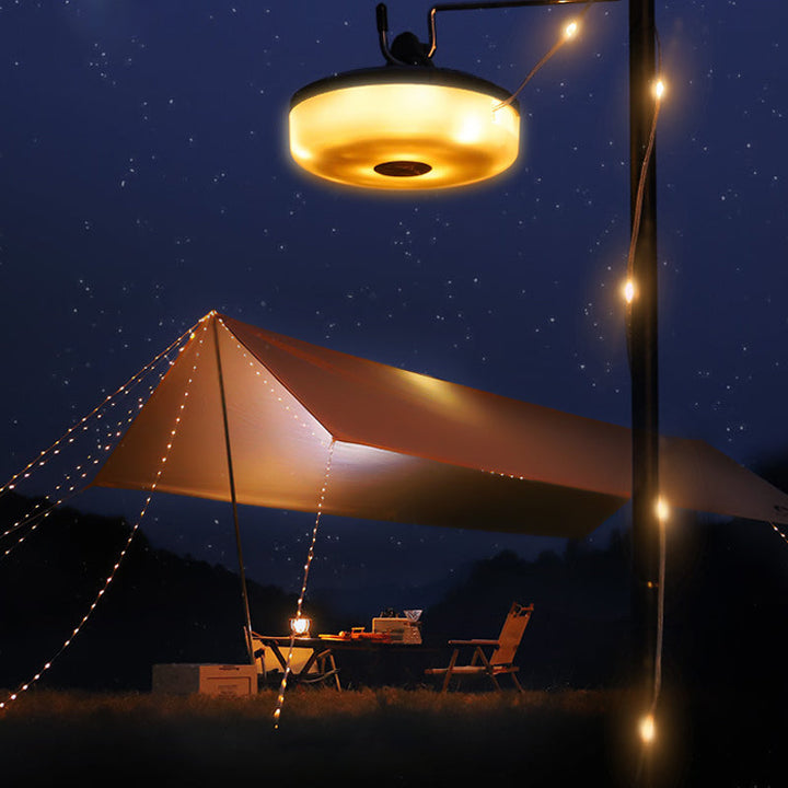 Outdoor waterproof string lights, 30ft, LED, solar, type-c, perfect for camping & patio.