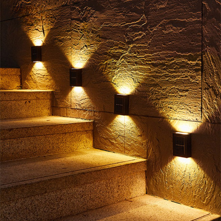 Outdoor wireless solar LED wall lamp, ideal for wall-mounted garden, patio, driveway & security lighting.
