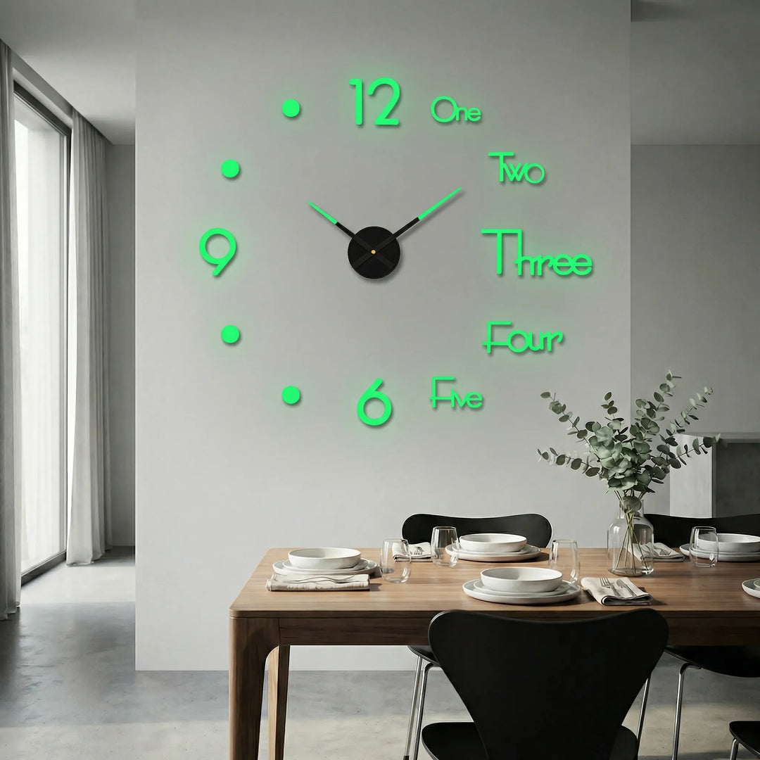 Customizable oversized clock, art-inspired & silent, for office or den.