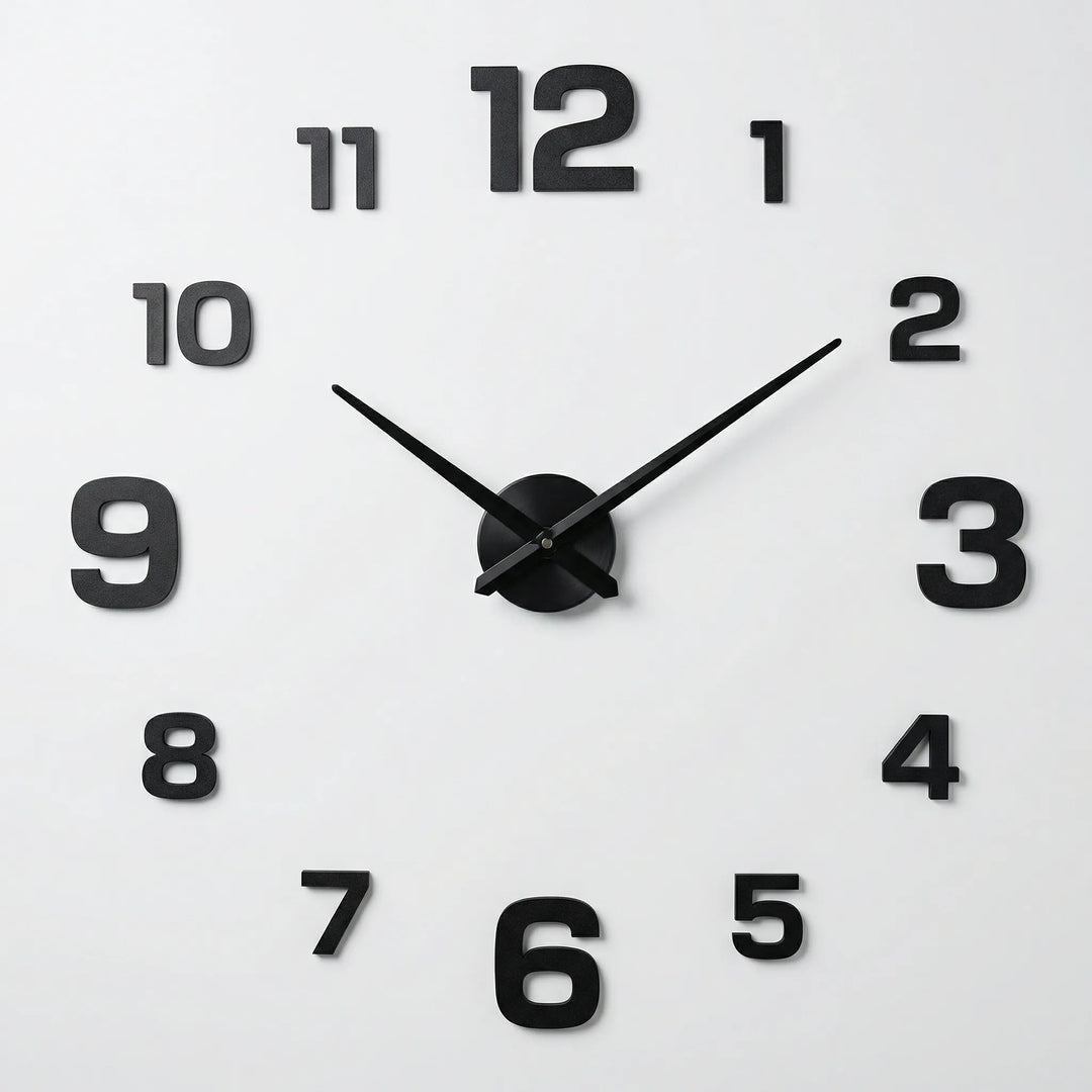 Large minimalist art wall clock, elegant statement piece for modern home decor.