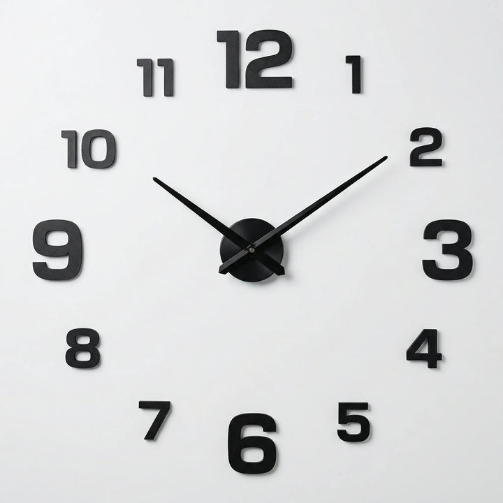 Large minimalist art wall clock, elegant statement piece for modern home decor.