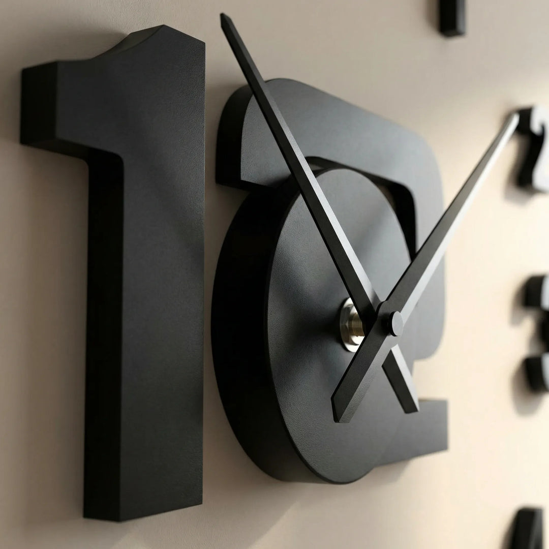 Silent oversized wall clock, perfect art-inspired decor for office or home.