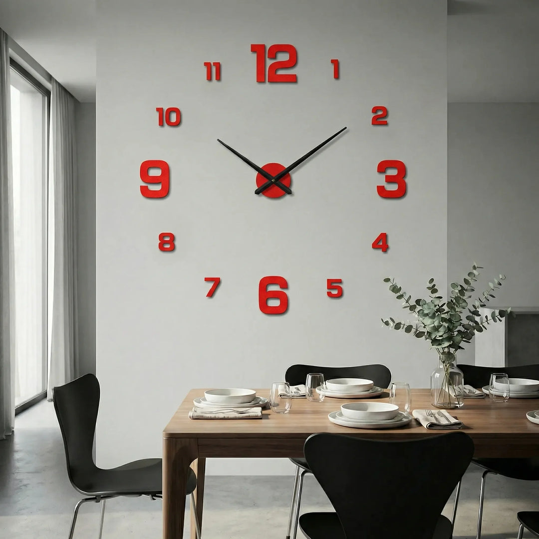 Elegant large wall clock, modern decor for sophisticated living rooms & offices.