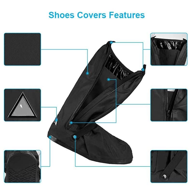 Detail of the textured non-slip sole on a gray reusable waterproof shoe cover, ideal for safety