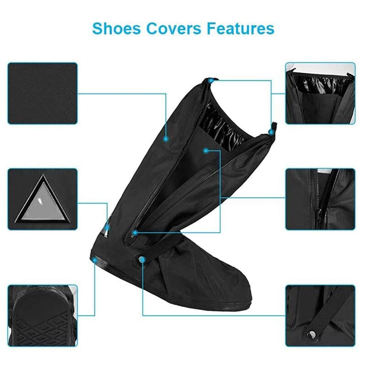 Detail of the textured non-slip sole on a gray reusable waterproof shoe cover, ideal for safety