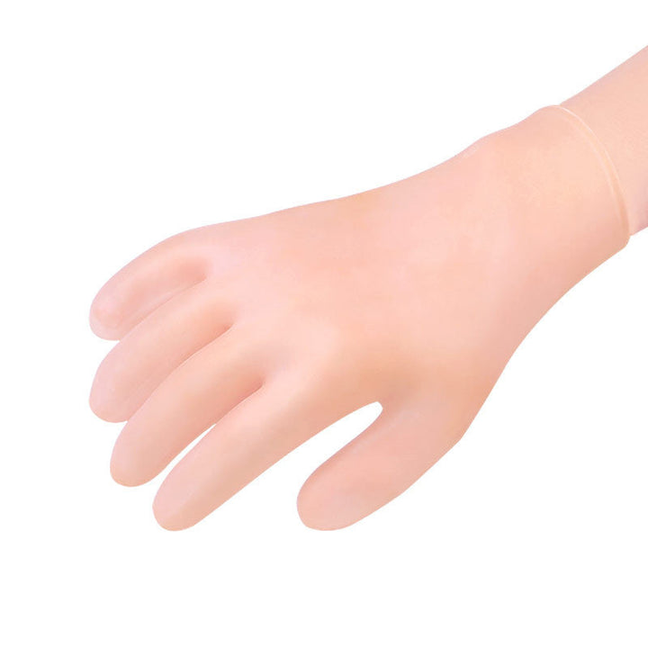 Moisturizing gel gloves displayed opened, revealing the full extent of the gel lining.