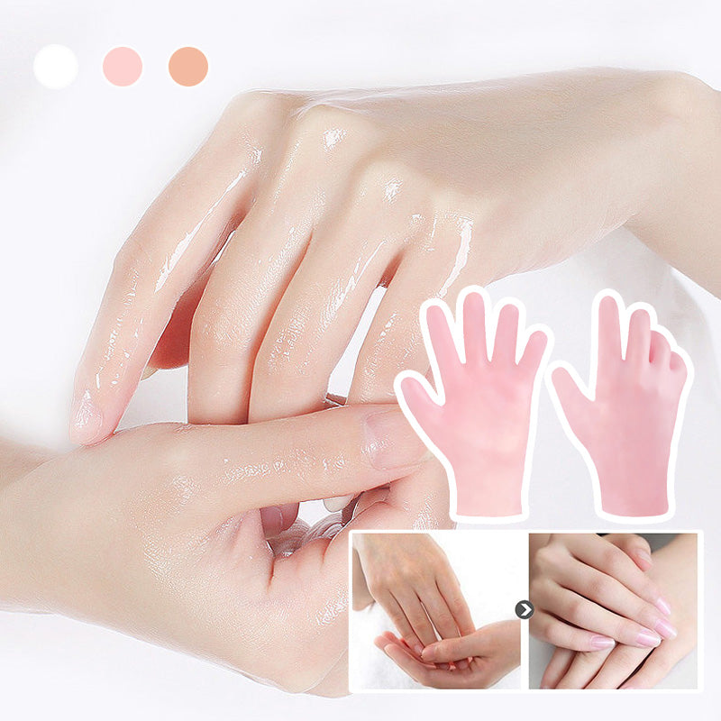 Unisex moisturizing gel gloves in light blue, designed for deep hydration of cracked hands.