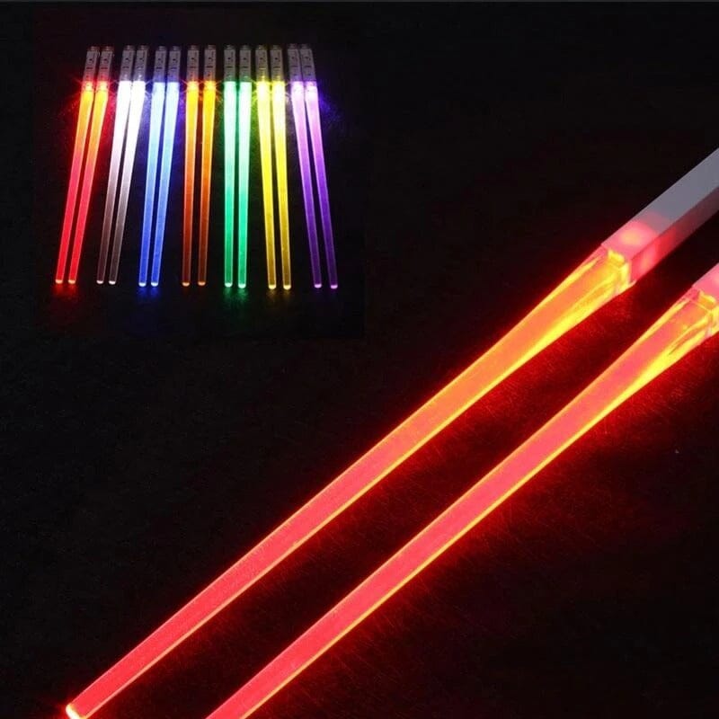 Green glowing LED chopsticks, reusable and novelty, adding fun to dining and making a great gift.