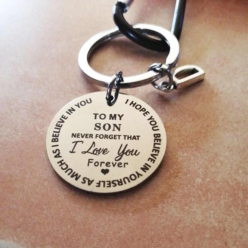 Elegant personalized letter keychain, a thoughtful gift for son or daughter, stainless steel.