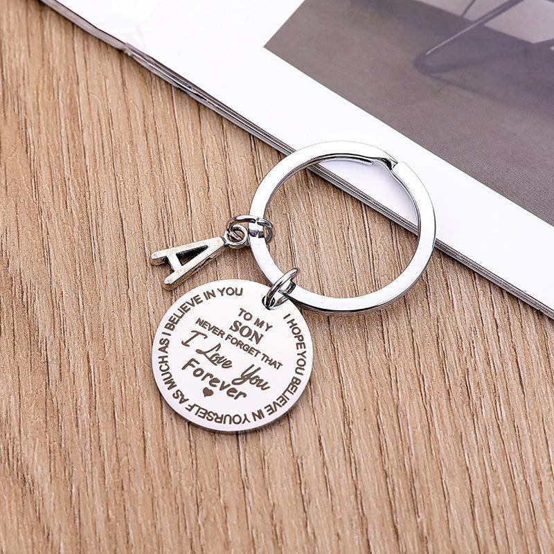 Personalized initial 'D' keychain, made from high-quality stainless steel, perfect as a family love token.
