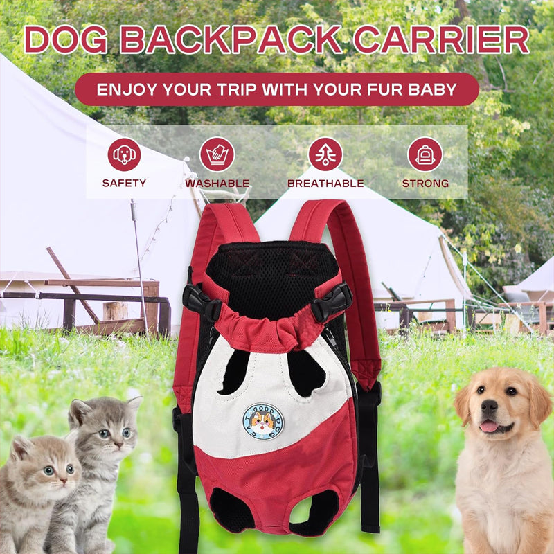 Hands-free pet carrier backpack for small pets, featuring adjustable straps and comfortable design