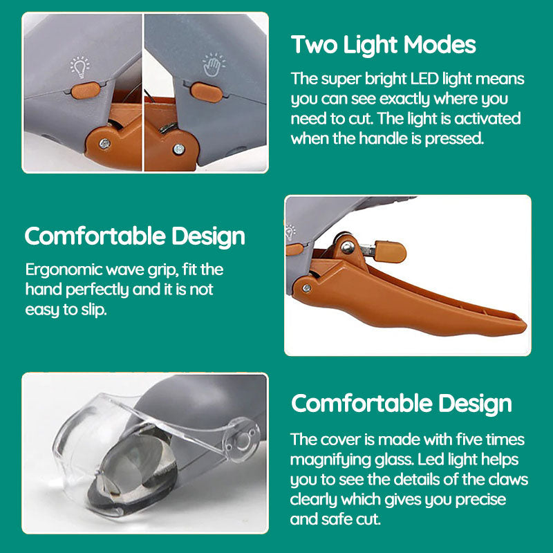 Tavvita LED dog nail clipper, providing a clear view for safe and quick paw trimming & care.