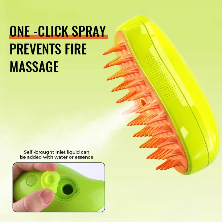 Blue Pet Steam Grooming Brush for cats and dogs, ideal for pet hair removal and massage