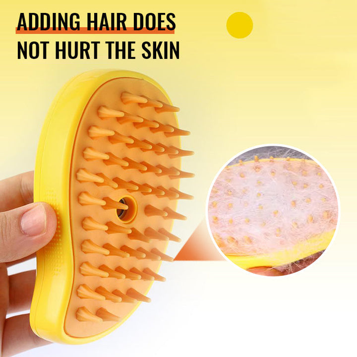 Ergonomic Pet Steam Grooming Brush for pet care, suitable for cats and dogs with long or short hair