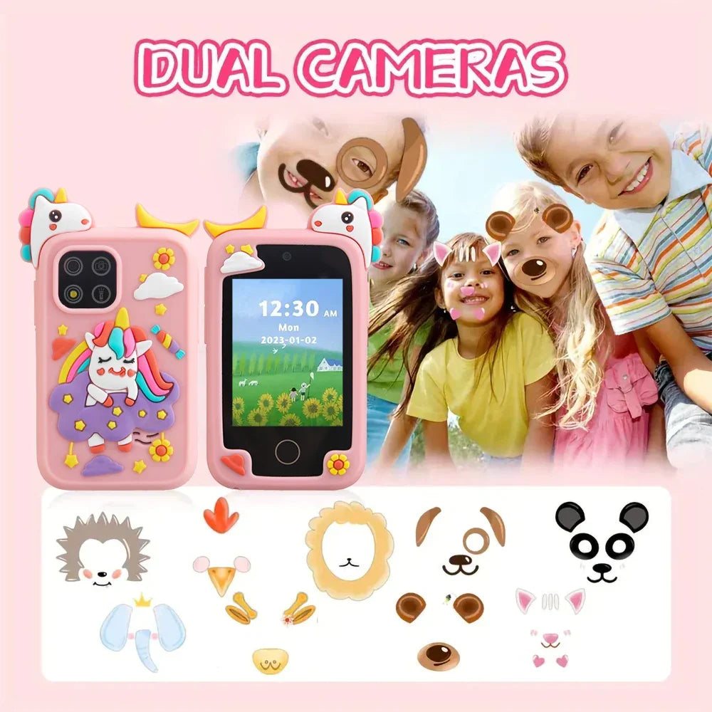 Safe toddler gift: PlayoraPhone cartoon toy phone, interactive learning for kids, perfect for pretend play.