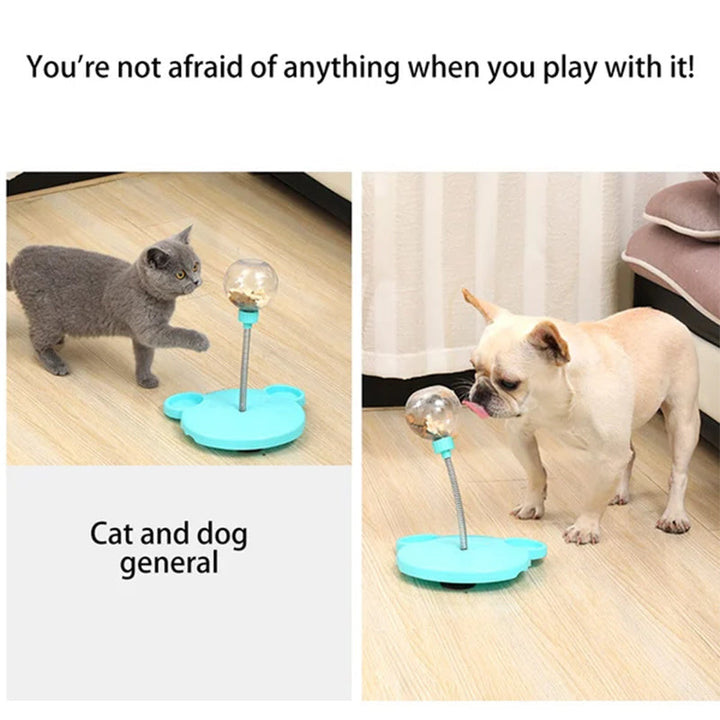 Interactive pet treat dispenser for dogs, a fun slow feeder puzzle toy