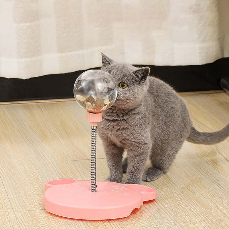 Interactive puzzle feeder for cats and dogs, pink and blue pet supplies