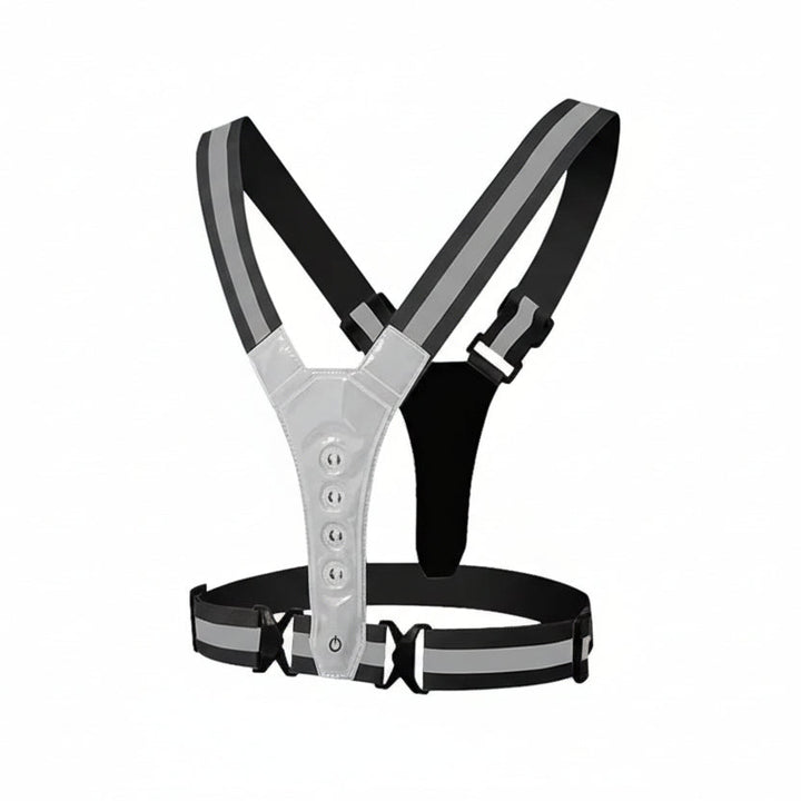 High-visibility LED reflective safety vest for unisex outdoor gear. Perfect for night running or cycling.