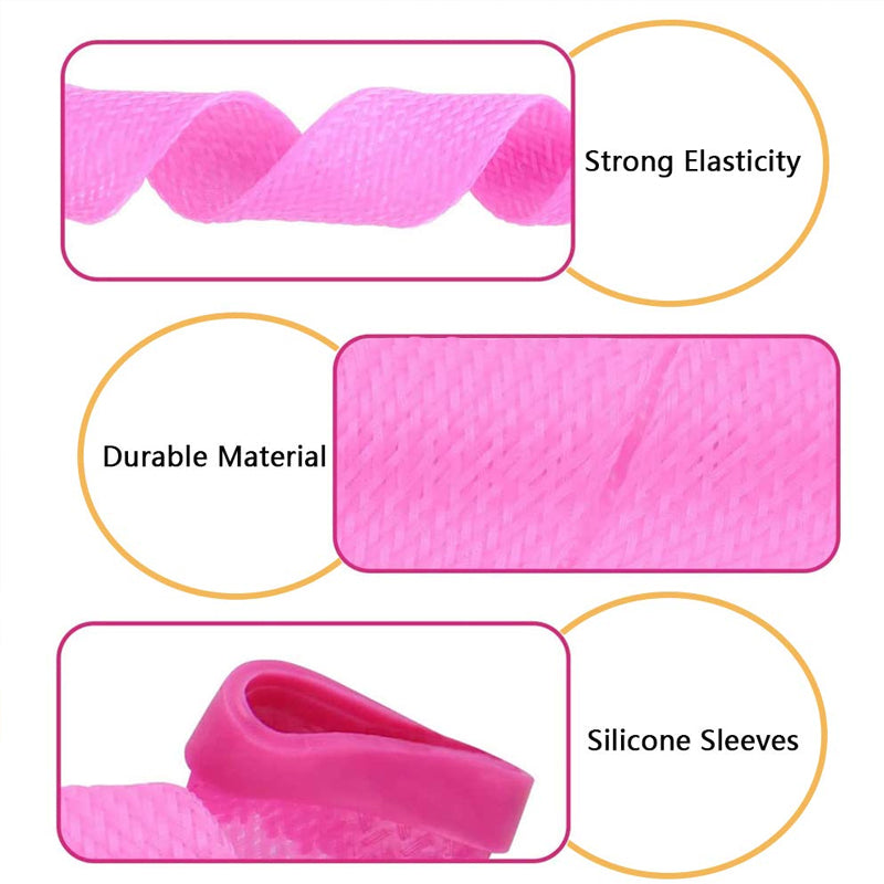 Heatless hair curler showing flexible design, pink & orange, for various hair types & lengths