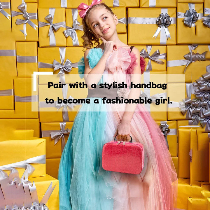 Playbella kids' pretend play makeup kit with a sturdy pink carry case, perfect for organizing toddler dress-up toys.