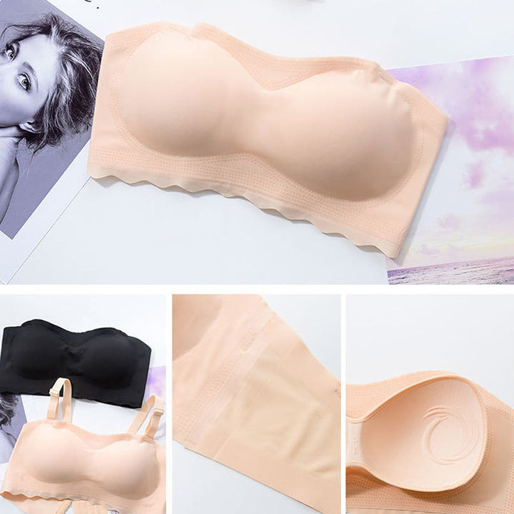 Invisible strapless push up bra for plus size women, perfect under any outfit.
