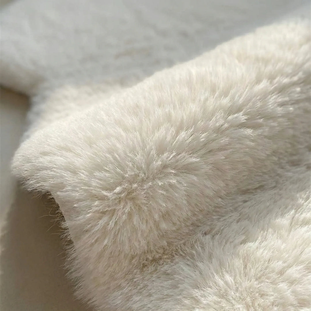 Cute bear-shaped plush rug for a warm, inviting kids' room or nursery. Soft accent rug, ideal for play.
