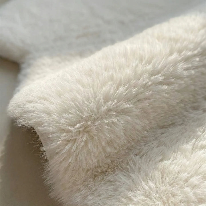 Cute bear-shaped plush rug for a warm, inviting kids' room or nursery. Soft accent rug, ideal for play.
