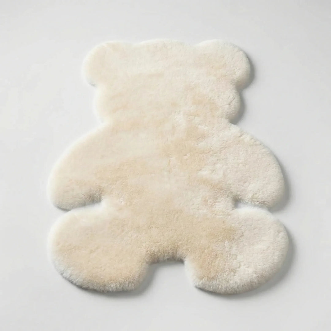 Soft plush bear area rug, an adorable and cozy accent for nurseries, kids' rooms, or playful home decor.
