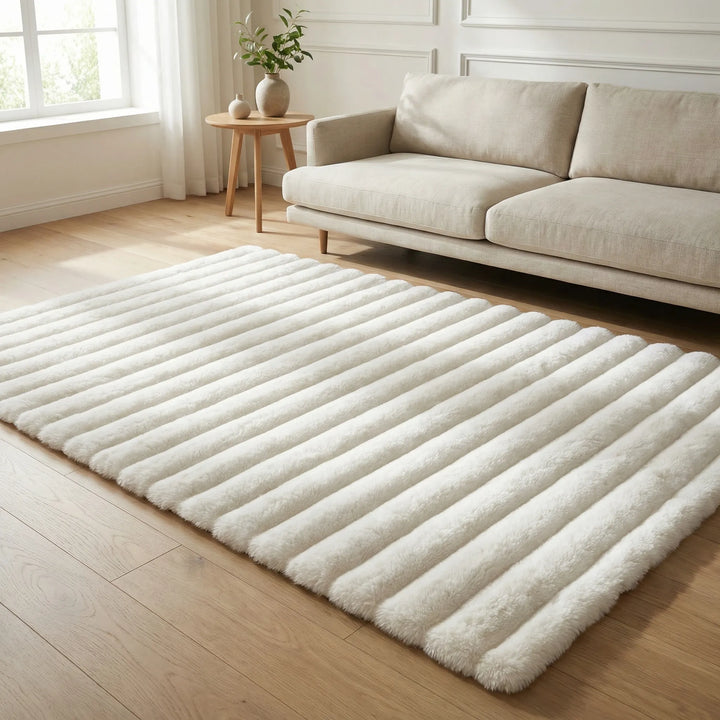 Plush bubble flower area rug with memory foam cushioning, soft & non-slip for modern living room home decor.