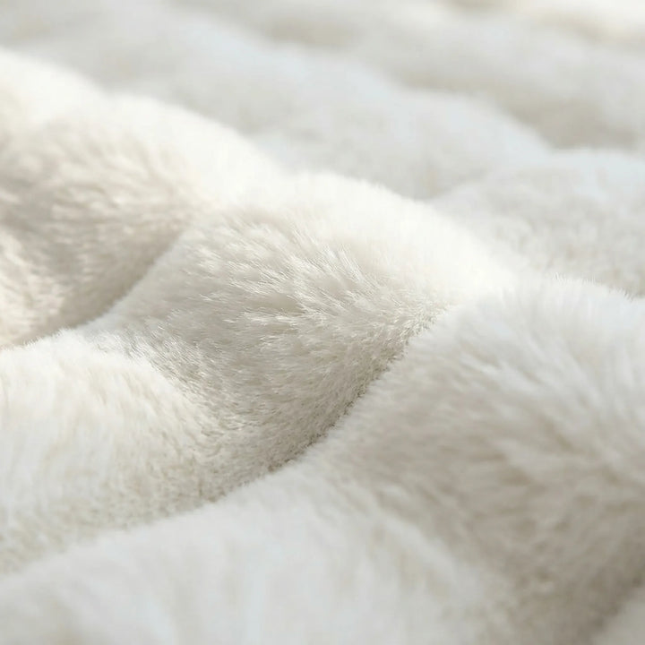 Statement flower bubble area rug, soft plush with memory foam, perfect modern home decor for living room or bedroom.
