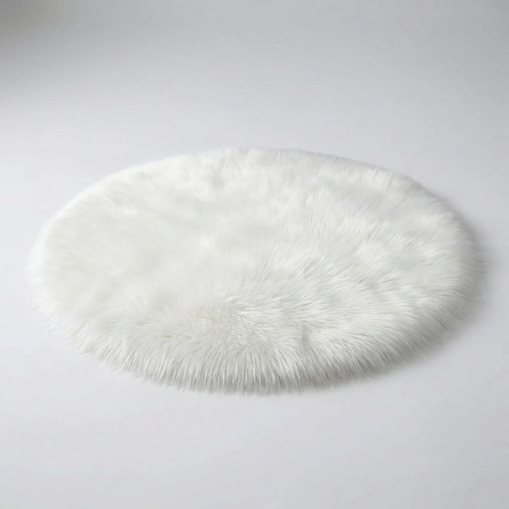Cozy Flowique area rug with plush shag and unique wave pattern. Non-slip for bedroom or living room.