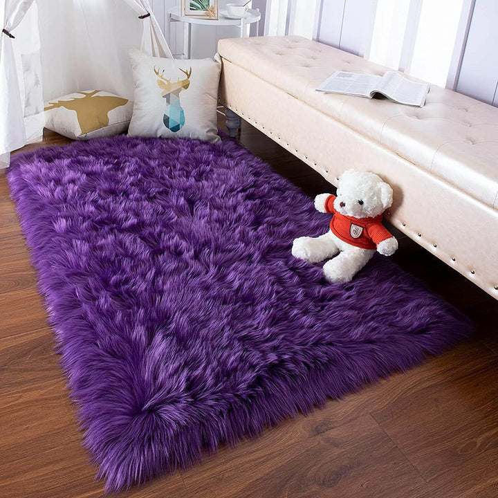 Wave pattern plush shag runner rug, soft, durable & non-slip for high traffic.